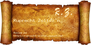 Ruprecht Zoltán névjegykártya